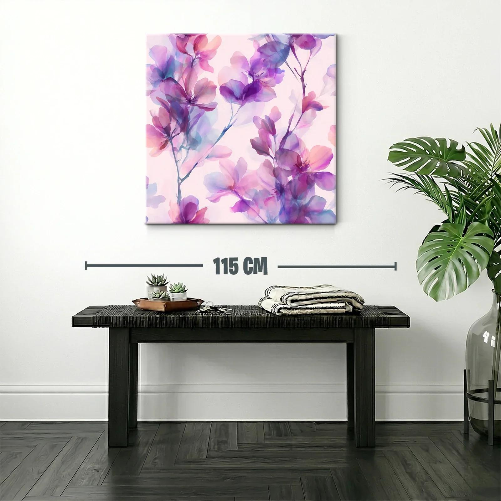 Cuadro floral en tonos violetas y rosas delicados — miniatura 2