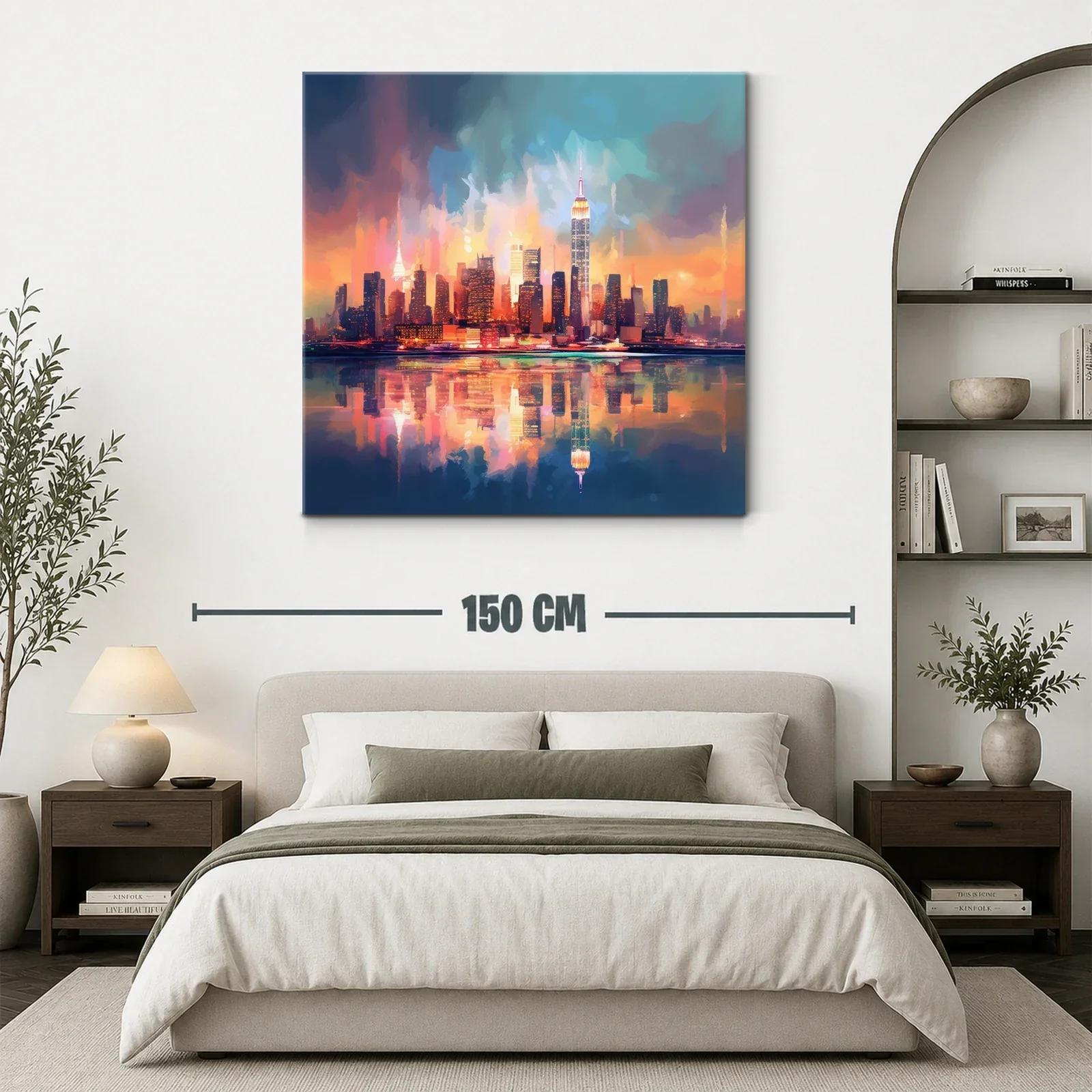 Atardecer vibrante en skyline urbano con reflejos vivos — miniatura 3