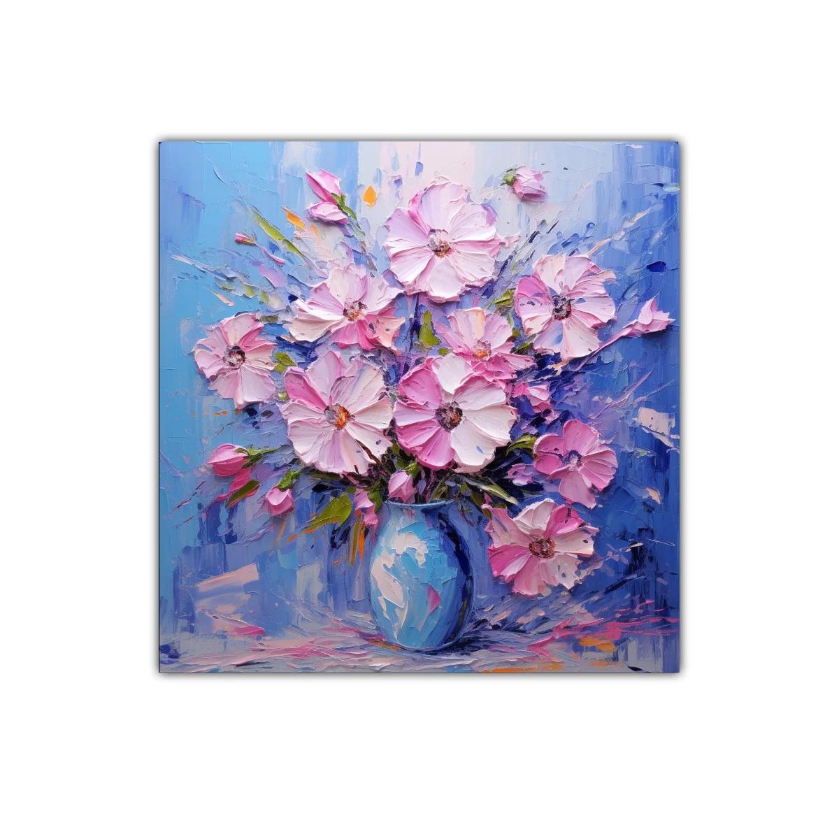 Hermoso ramo floral en tonos rosas y azules brillantes — imagen principal