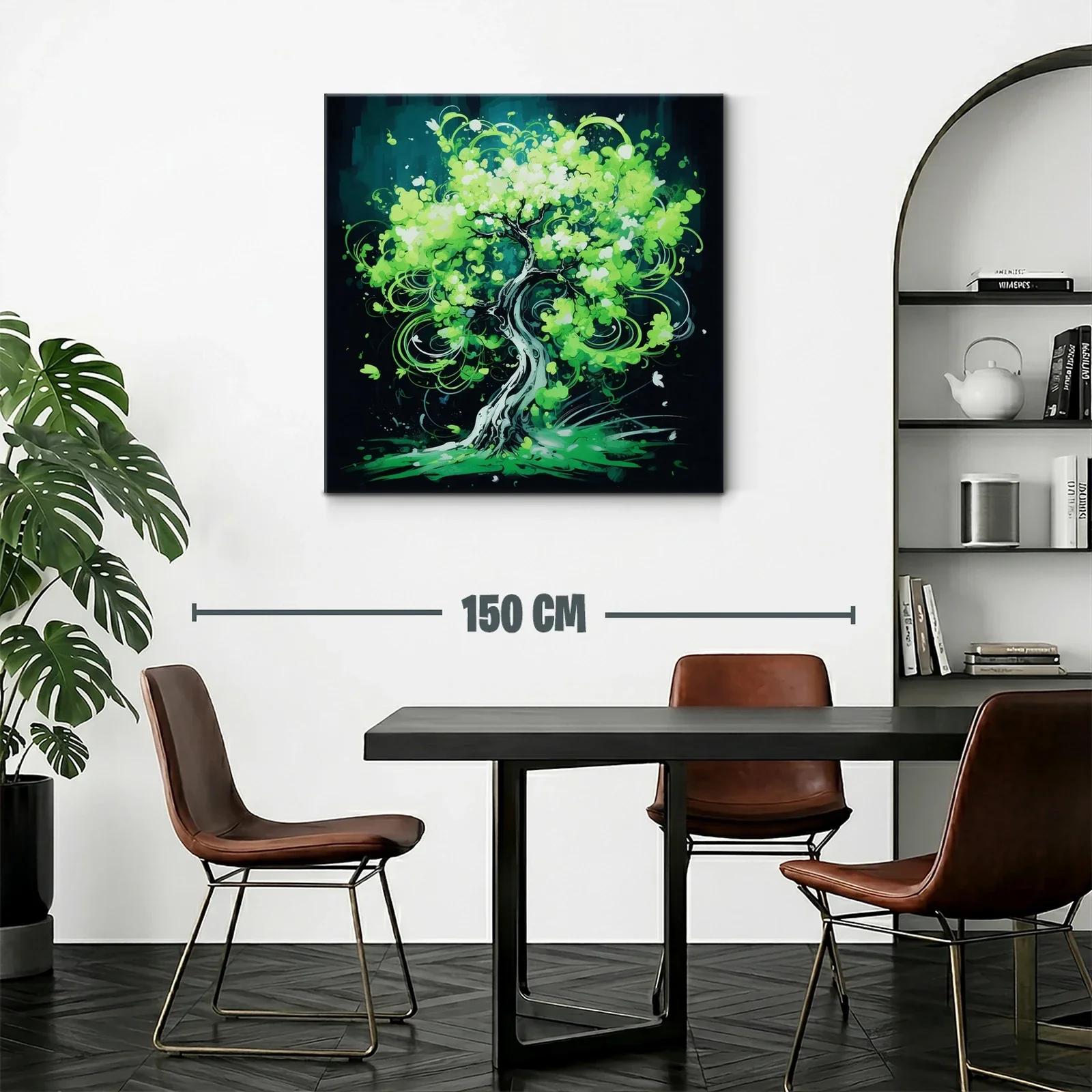 Árbol en movimiento de vibrantes tonos verdes — miniatura 2