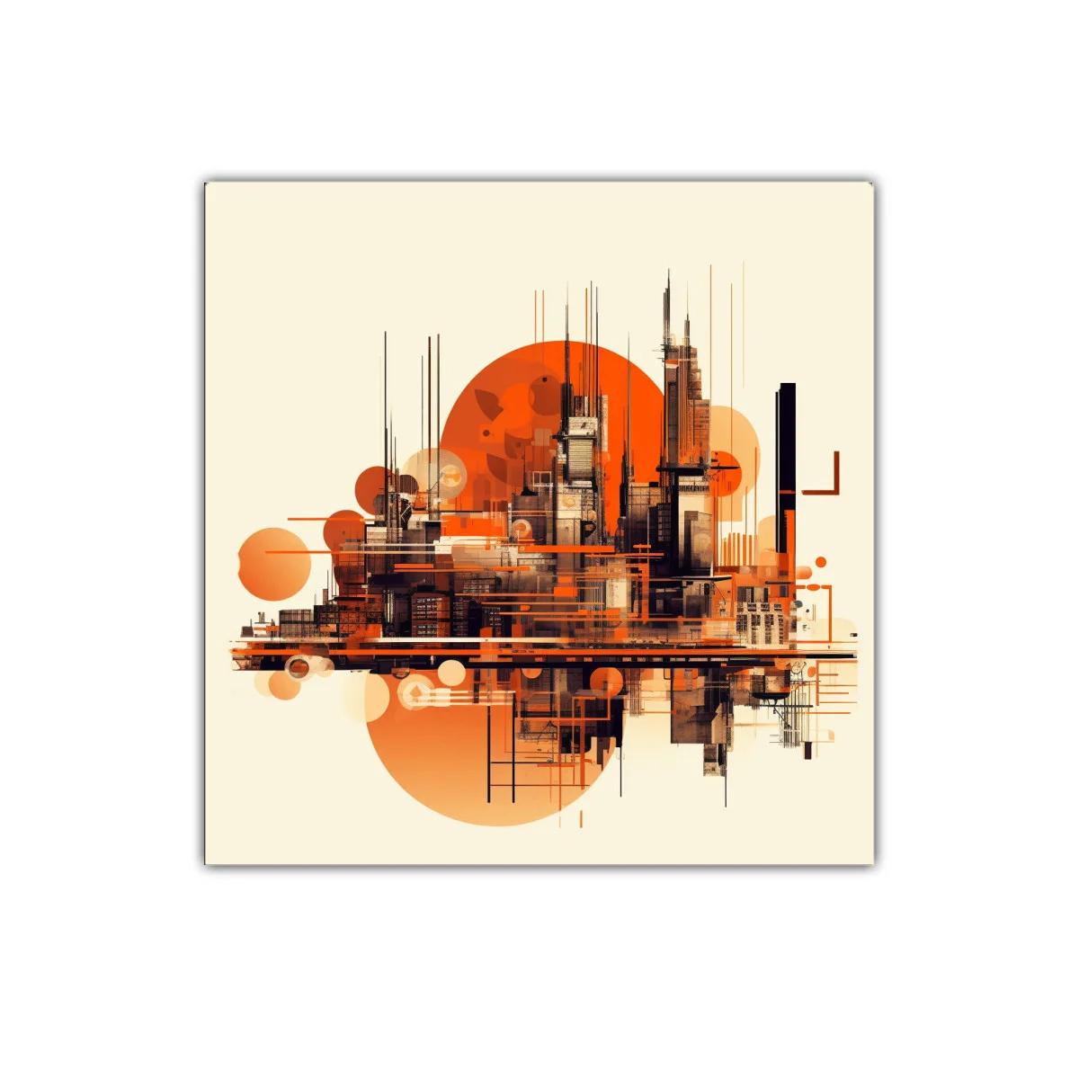 Composición abstracta con formas geométricas y tonos cálidos