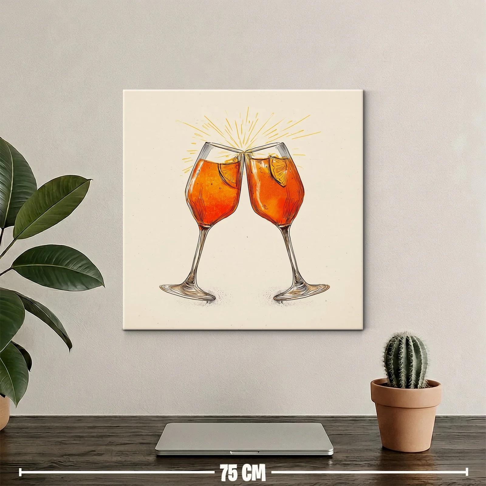 Brindis con copas de cóctel en elegante ilustración — miniatura 2