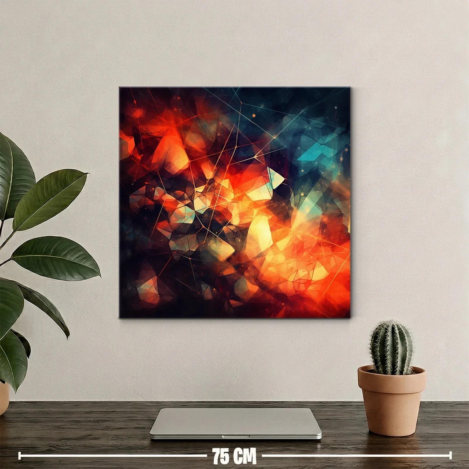 Composición abstracta vibrante con tonos fuego y azul — miniatura 2