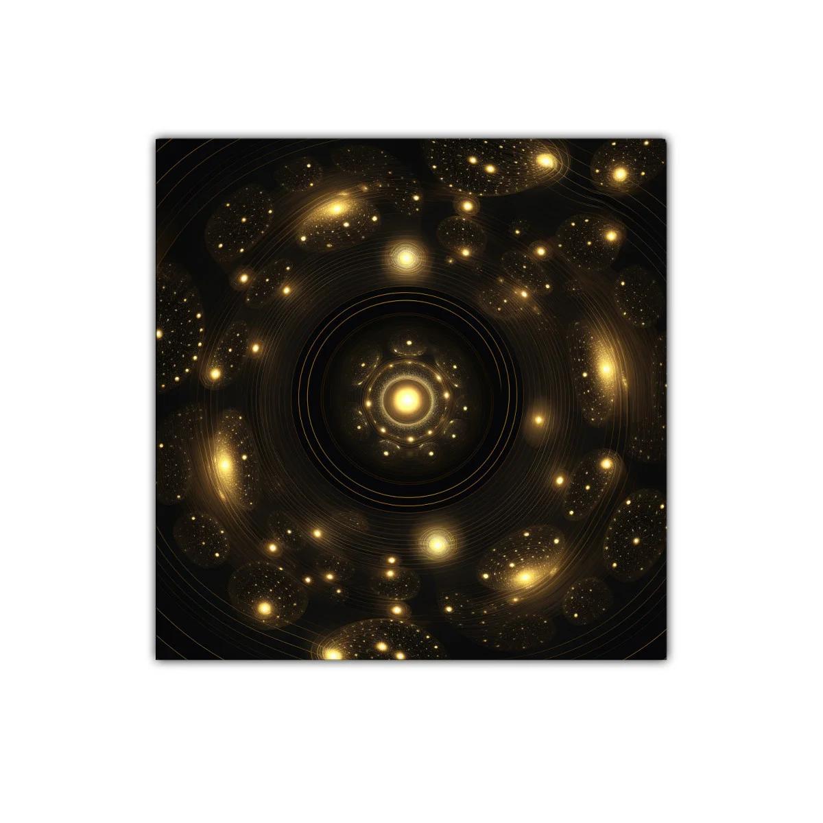 Cuadro Decorativo Universo Dorado con Brillo Estelar