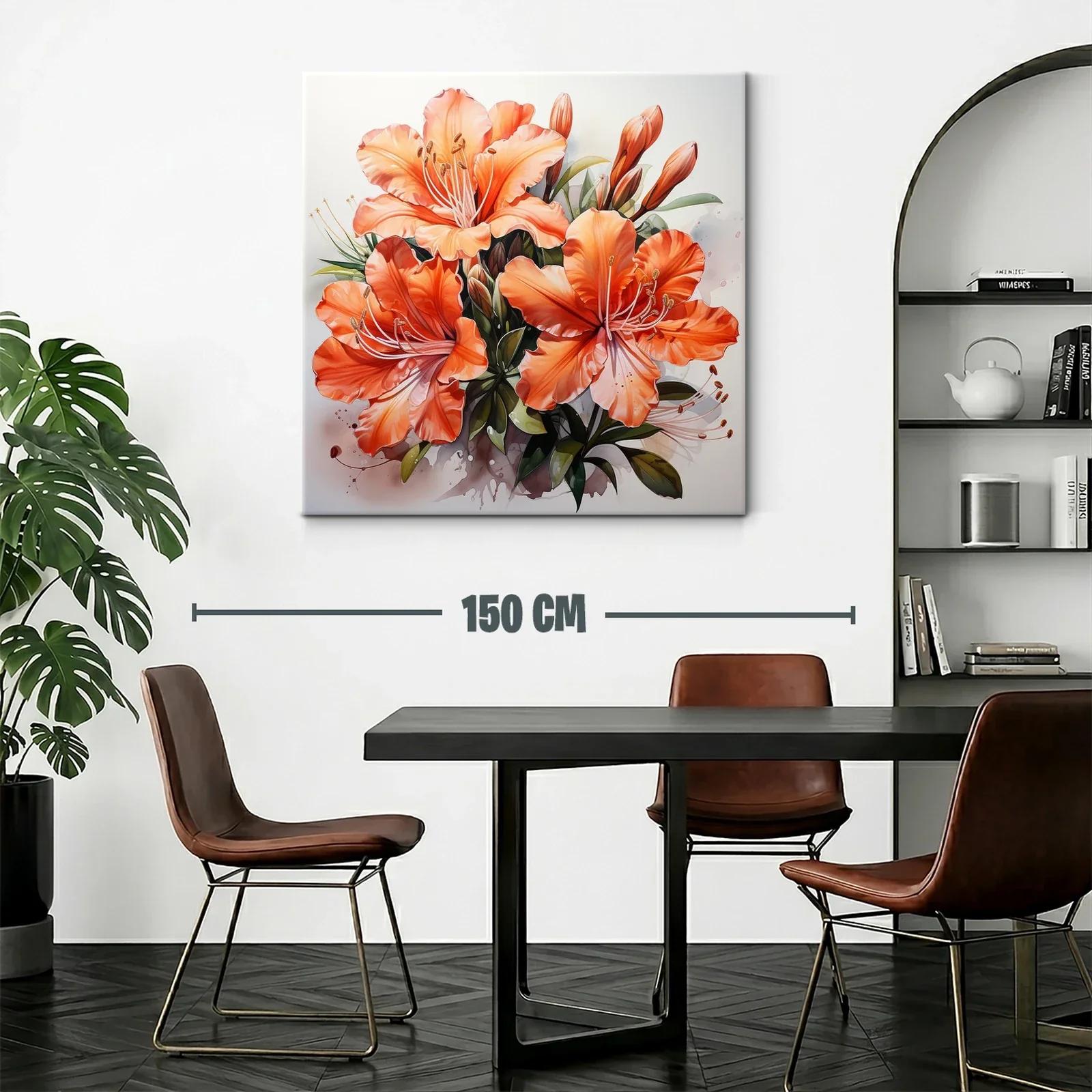 Impactante cuadro de flores naranja brillante — miniatura 2