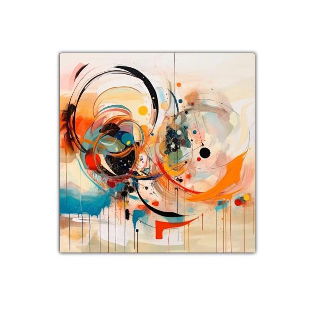 Composición abstracta enérgica con tonos vibrantes y dinámicos