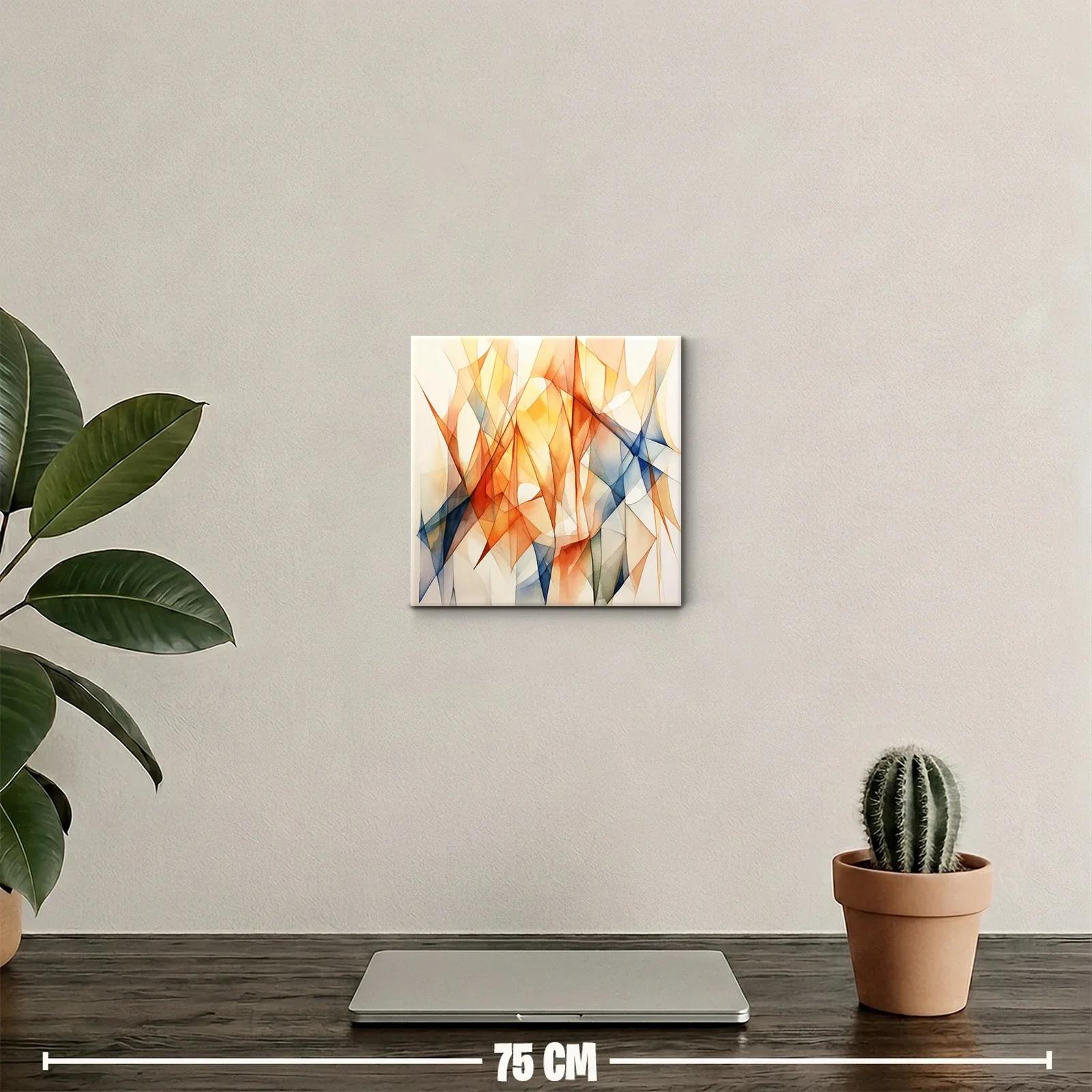 Composición abstracta con tonos cálidos y azules intensos — miniatura 2