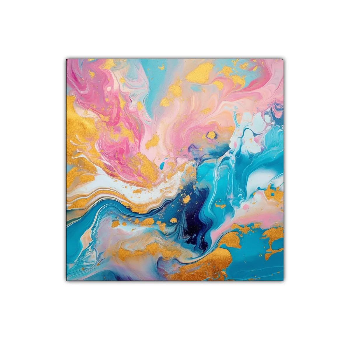 Arte abstracto colorido con toques dorados vibrantes — imagen principal