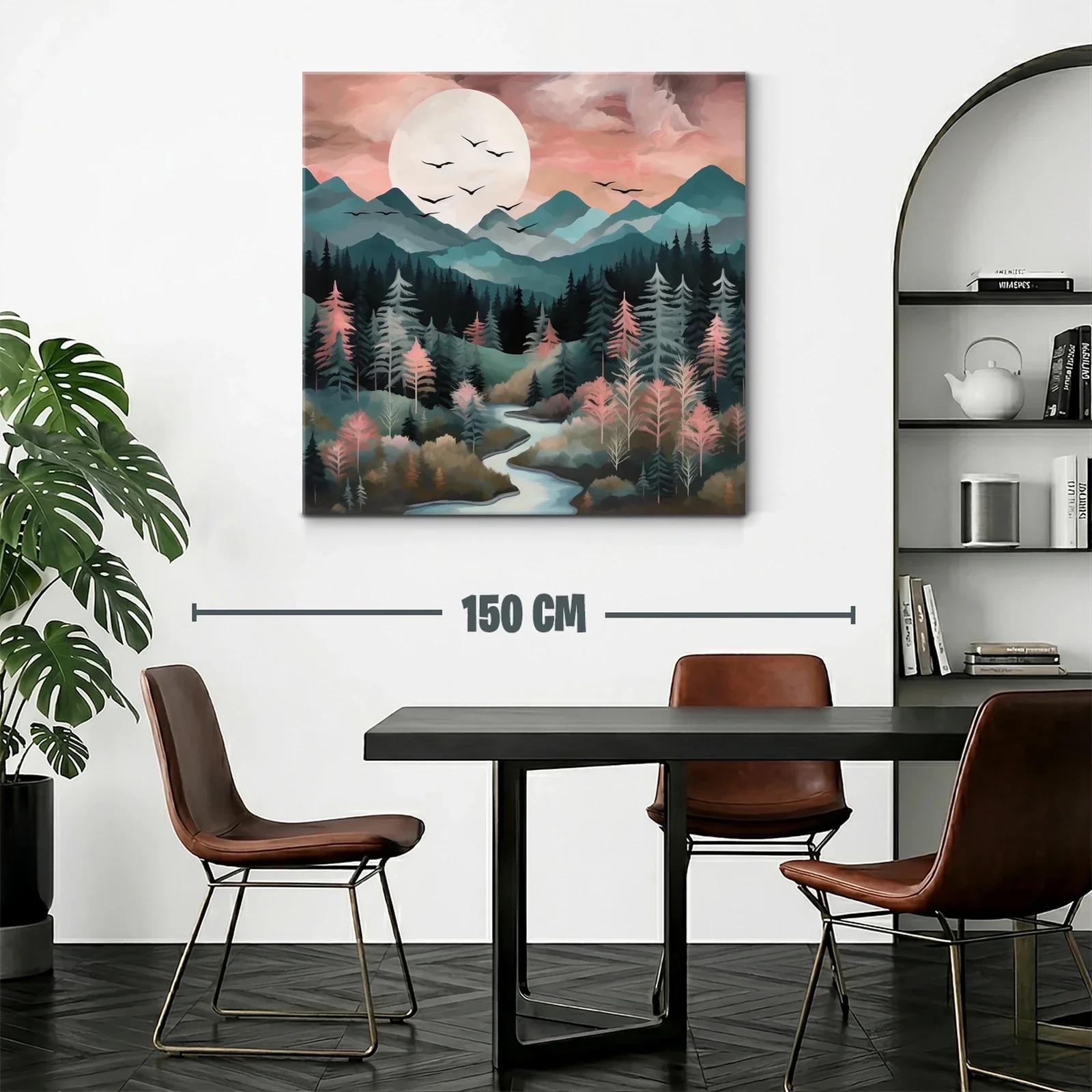 Paisaje sereno de montañas y bosque al amanecer — miniatura 2