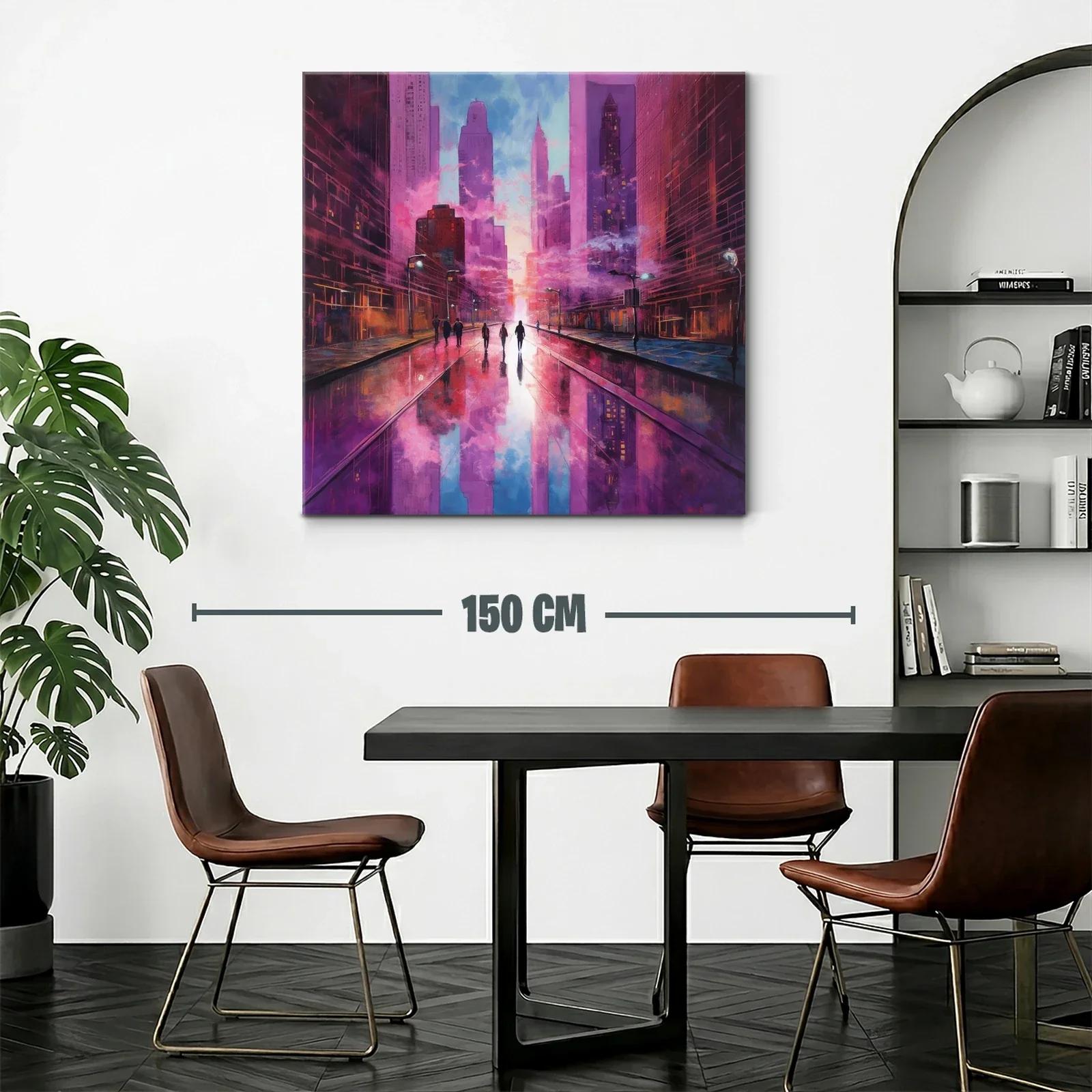 Paisaje urbano al atardecer con reflejos vibrantes — miniatura 2