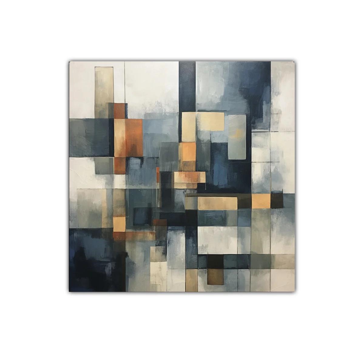 Composición abstracta en tonos azules y cálidos — imagen principal