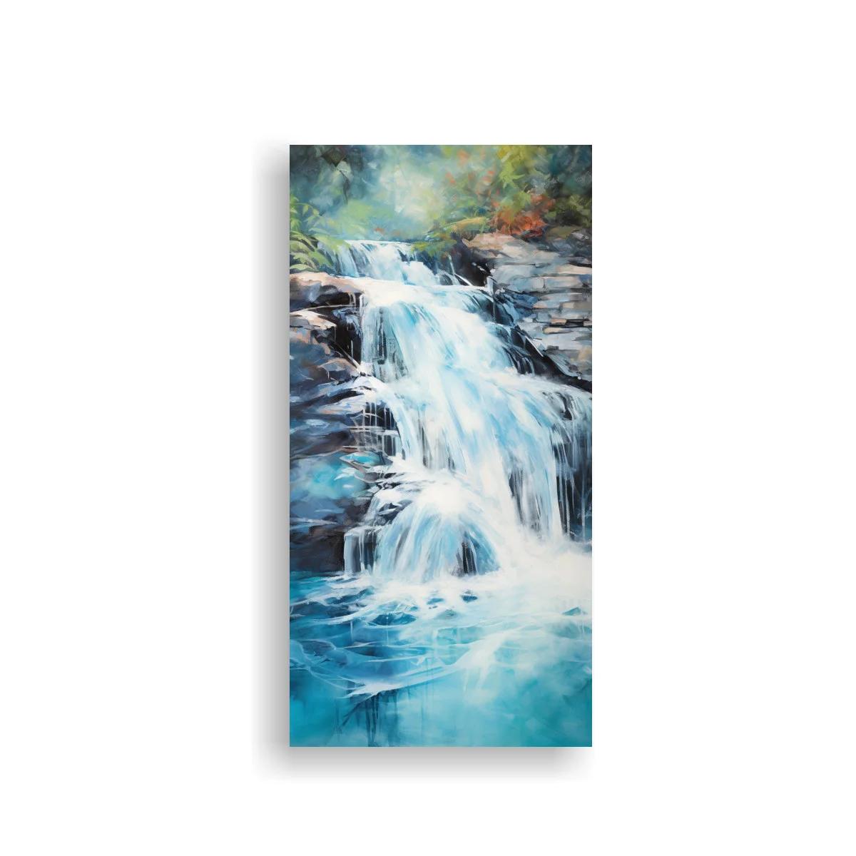 Cuadro cascada luminosa sobre roca