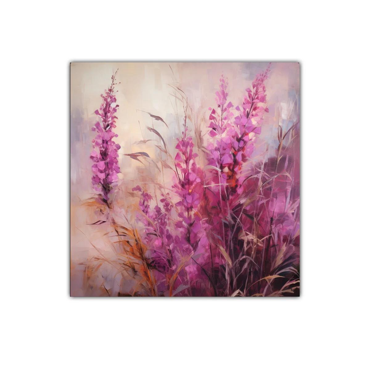 Cuadro floral en tonos violetas para decoración elegante