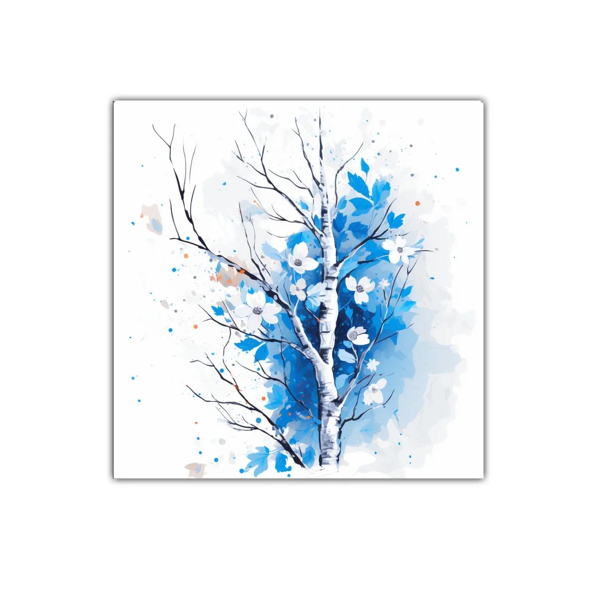 Árbol de primavera en tonos azules para decoración moderna — imagen principal
