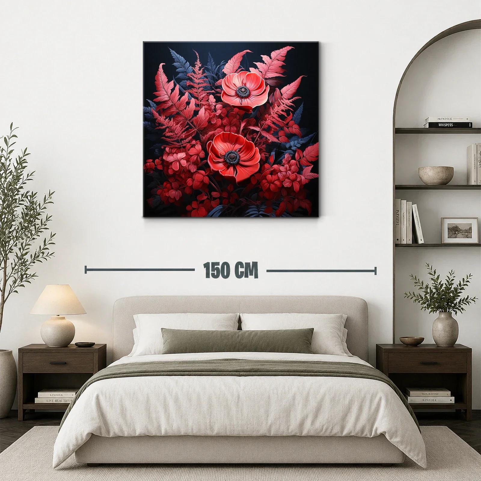 Elegante ramo floral en tonos rojos y azul oscuro — miniatura 3