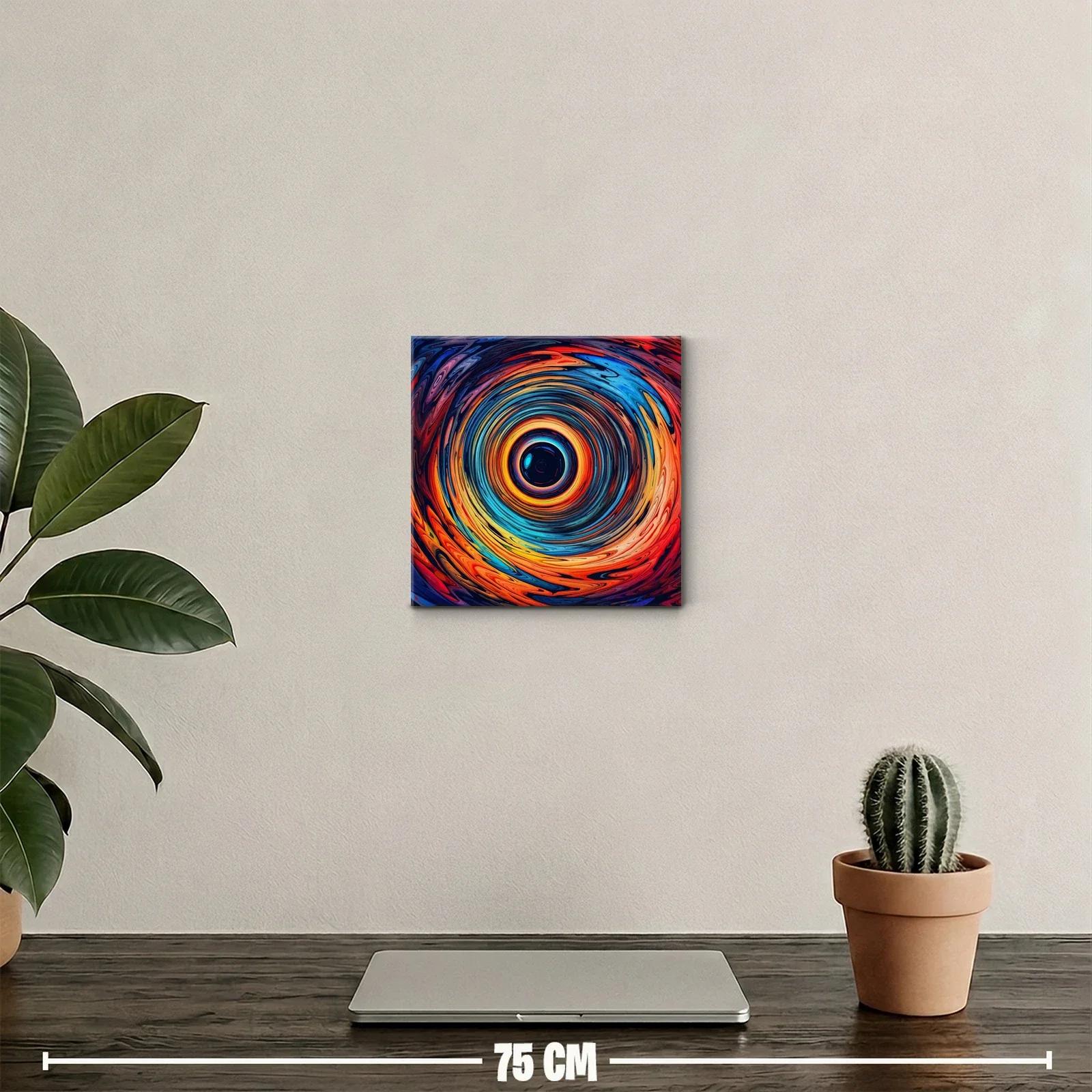 Cuadro Abstracto de Círculos Vibrantes y Movimiento Dinámico — miniatura 2