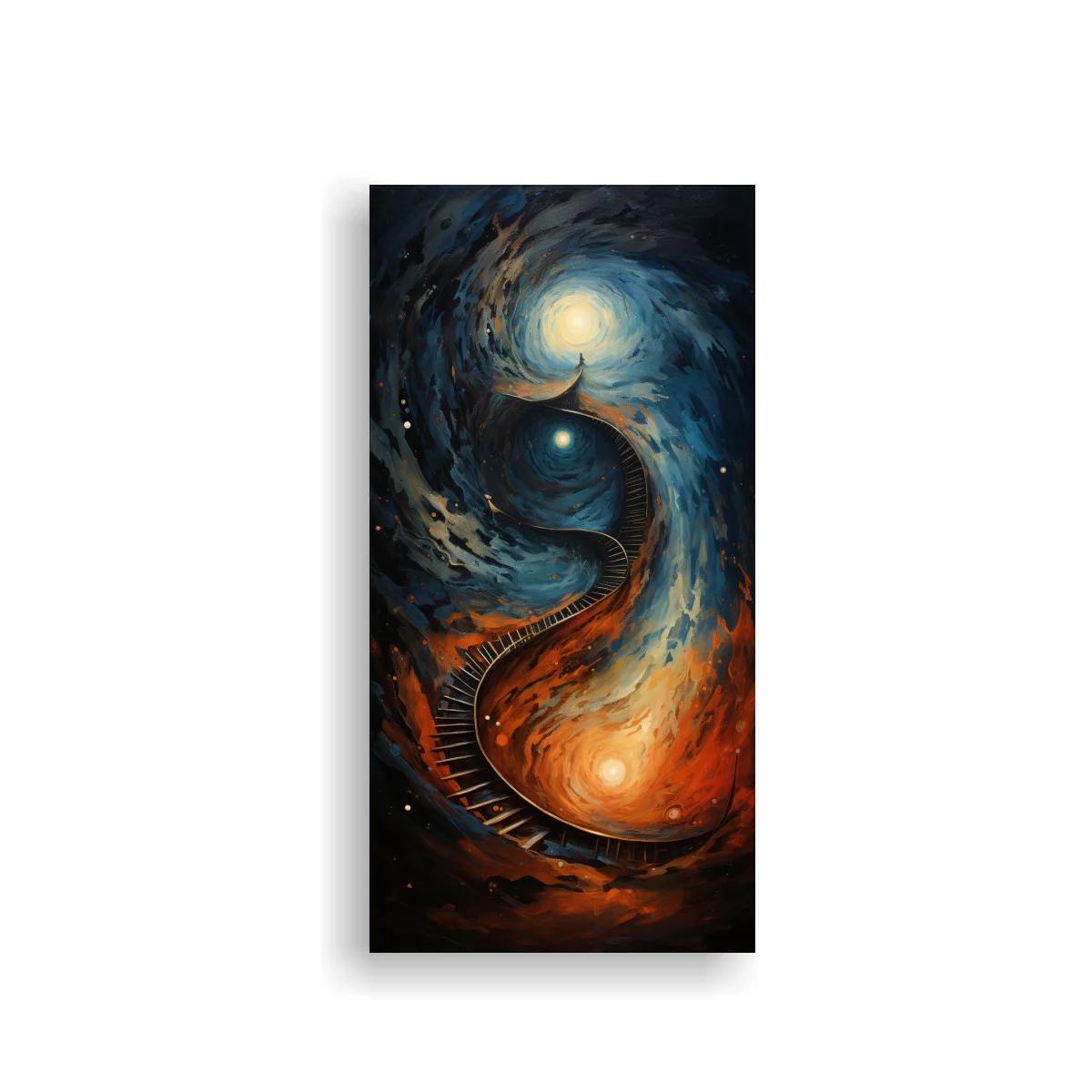 Cuadro camino en espiral con dos luces — imagen principal