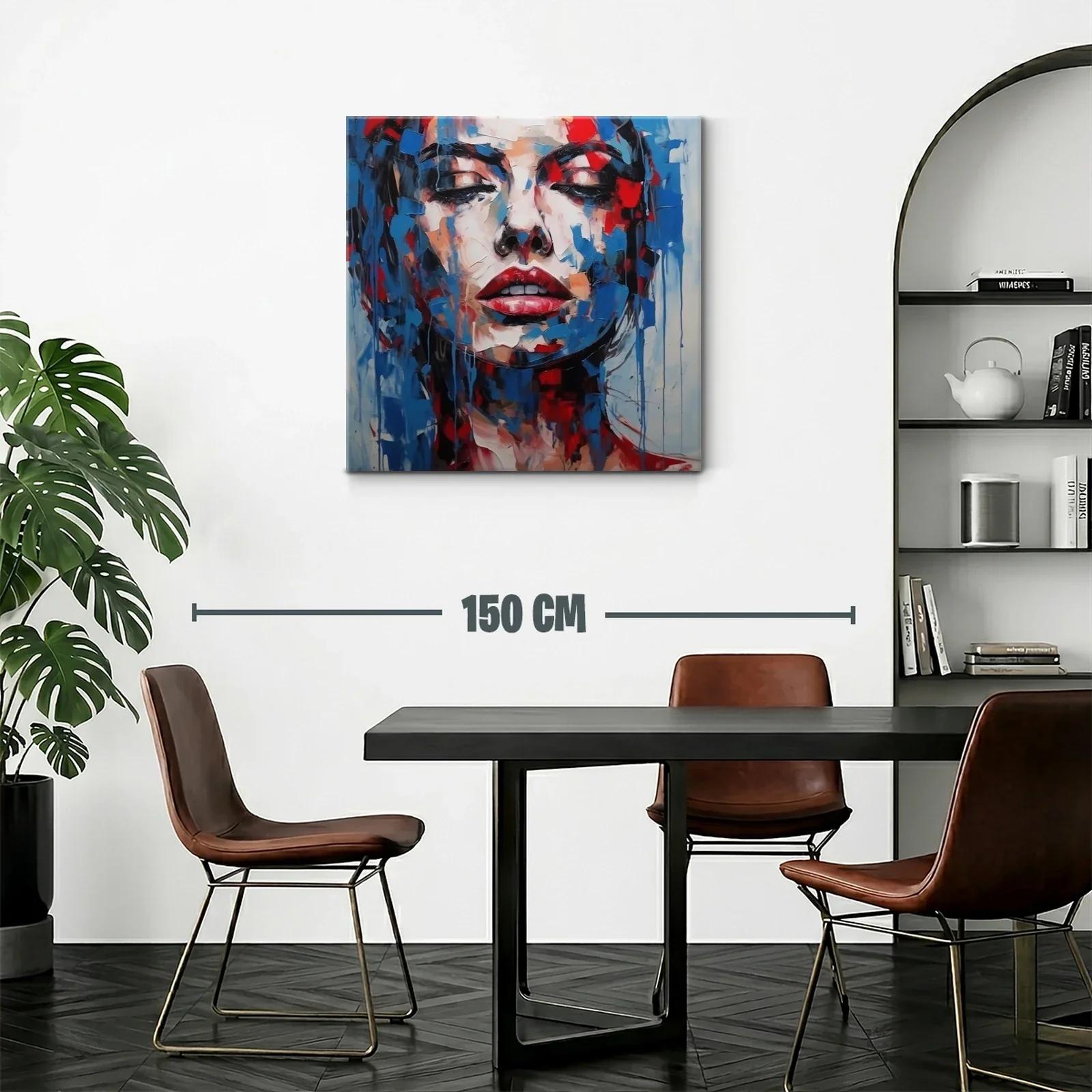 Retrato expresivo con vibrantes tonos rojos y azules — miniatura 2