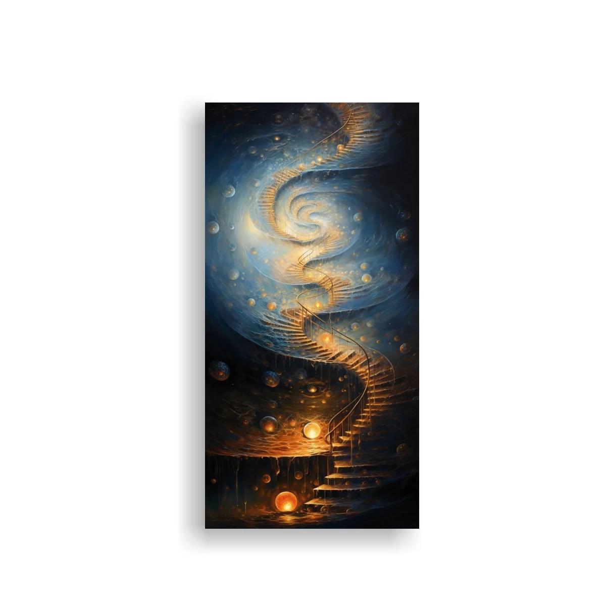 Cuadro escalera de caracol cósmica con remolino de luz — imagen principal
