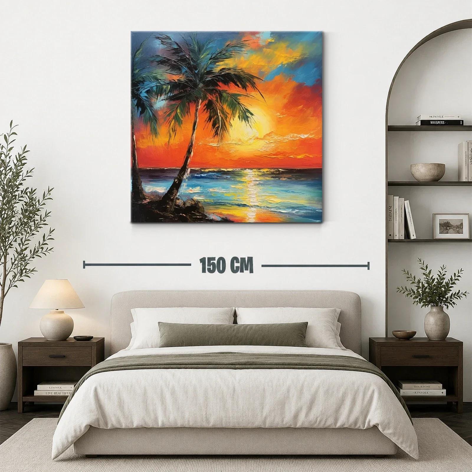 Atardecer tropical con palmeras y mar vibrante — miniatura 3