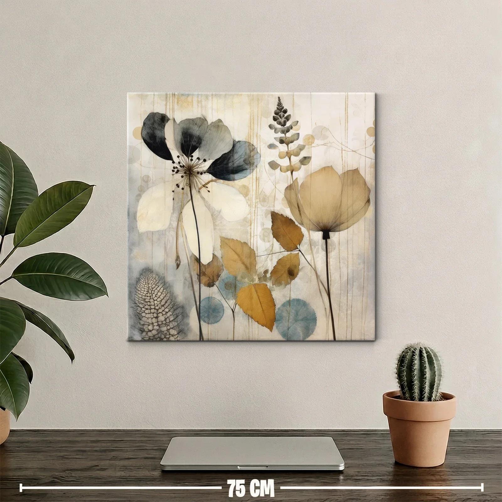 Cuadro floral en tonos neutros con aire delicado y elegante — miniatura 2