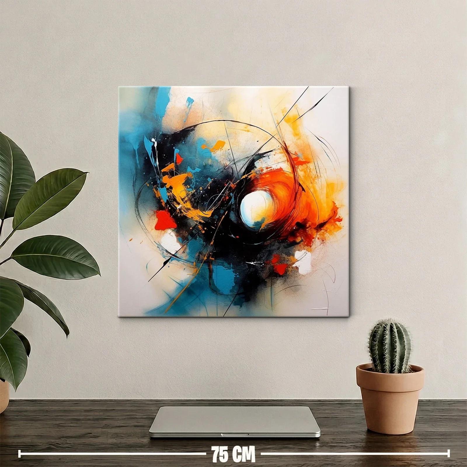 Cuadro abstracto con vibrantes tonos contrastantes y energía dinámica — miniatura 2