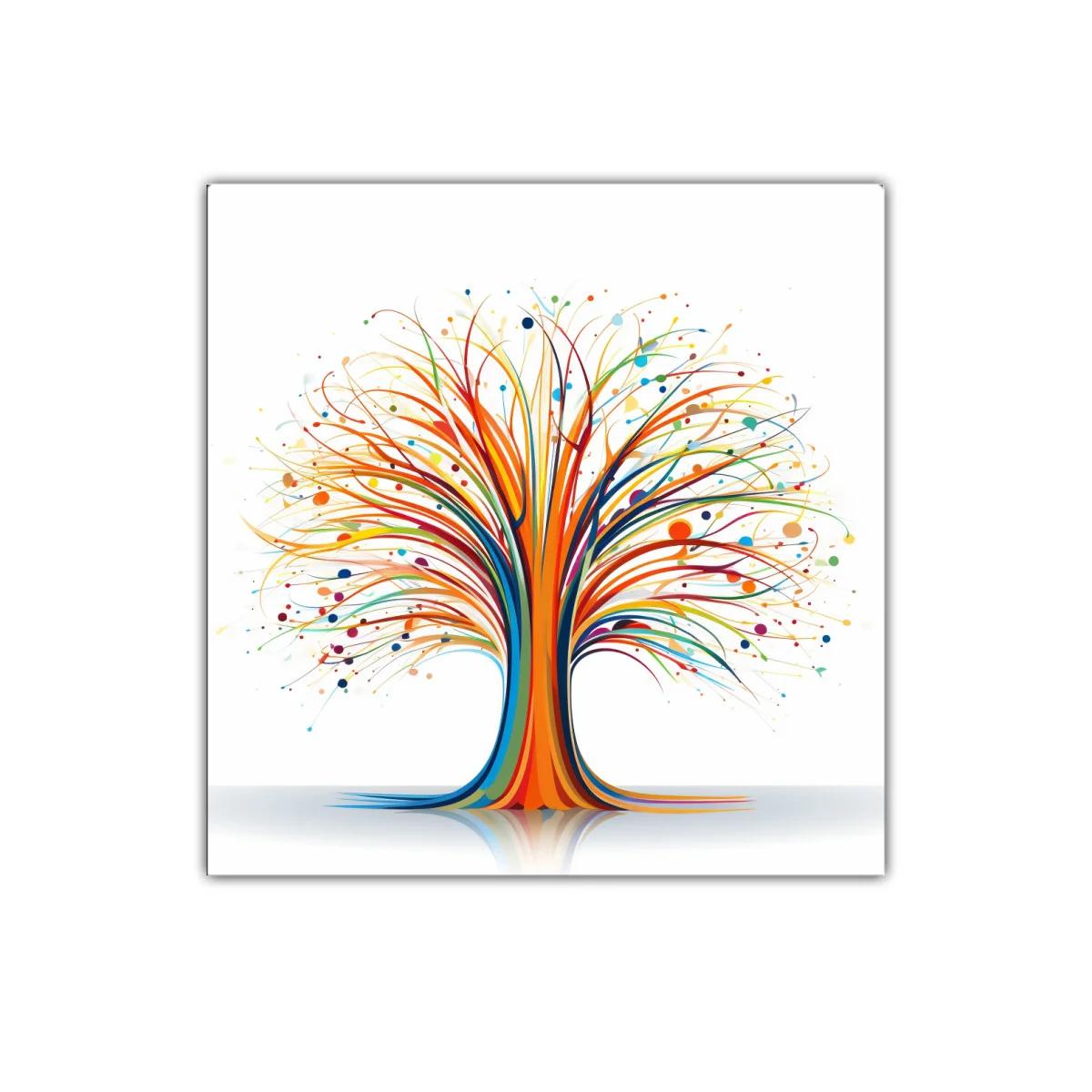 Árbol vibrante con colores vivos y diseño moderno