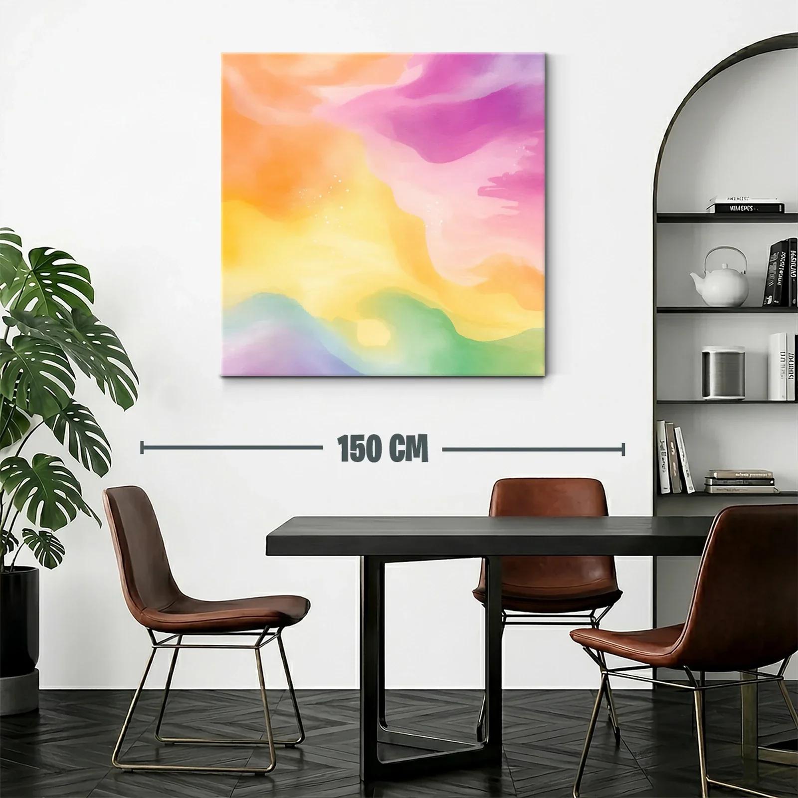 Cuadro abstracto con tonos pastel vibrantes y suaves — miniatura 2