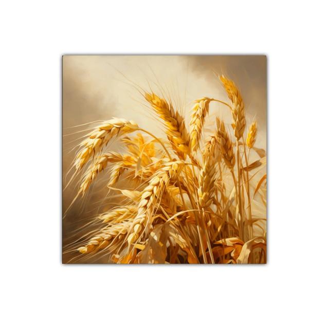 Cuadro decorativo de espigas doradas entre la luz cálida