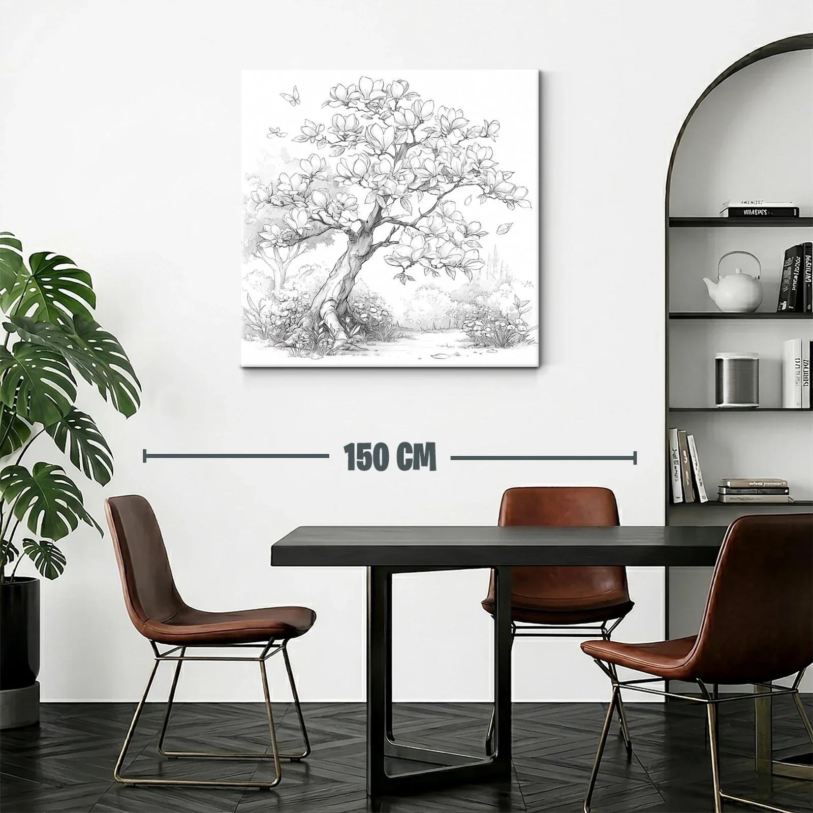 Árbol de magnolia en dibujo delicado y natural — miniatura 2