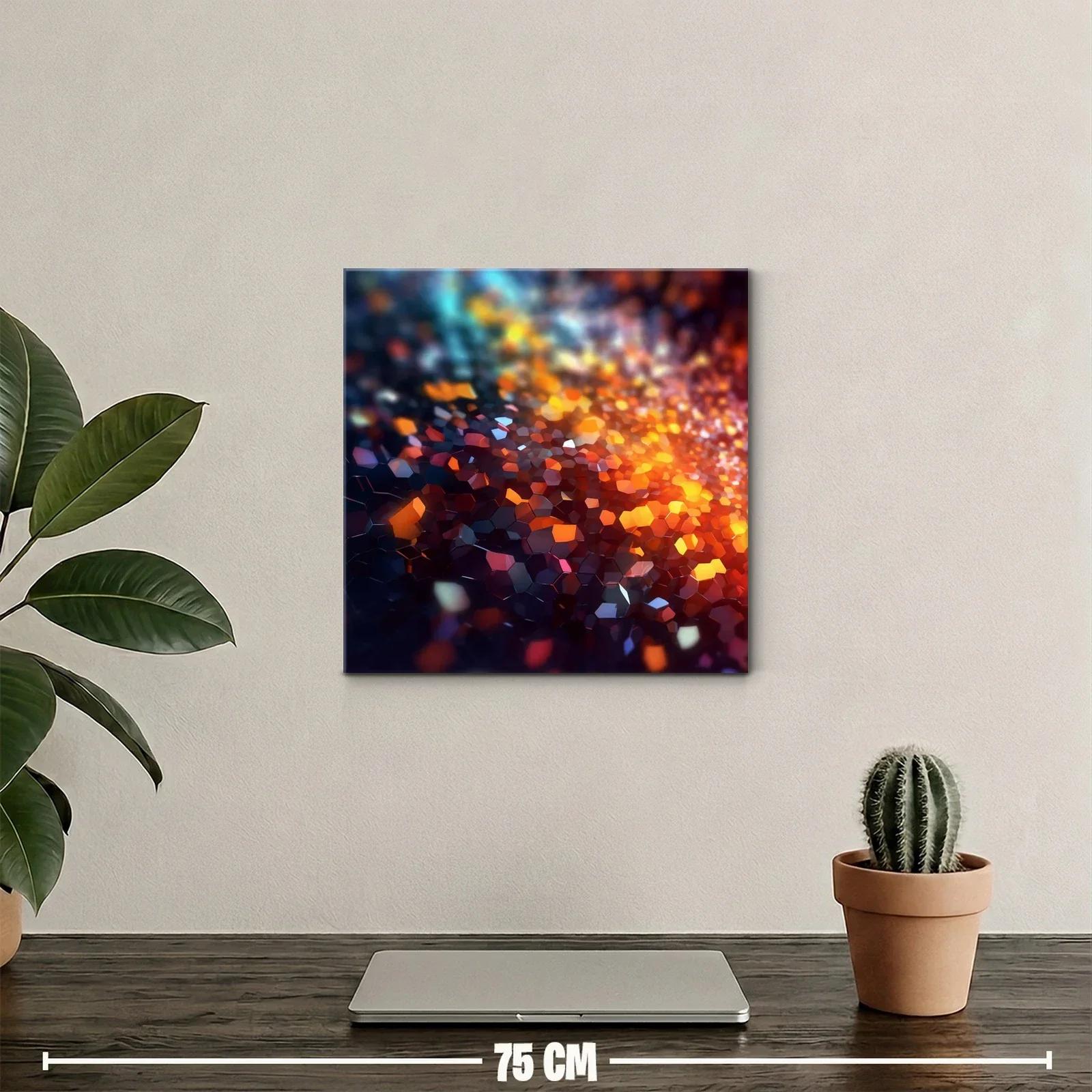 Cuadro abstracto con efecto de mosaico luminoso y vibrante — miniatura 2