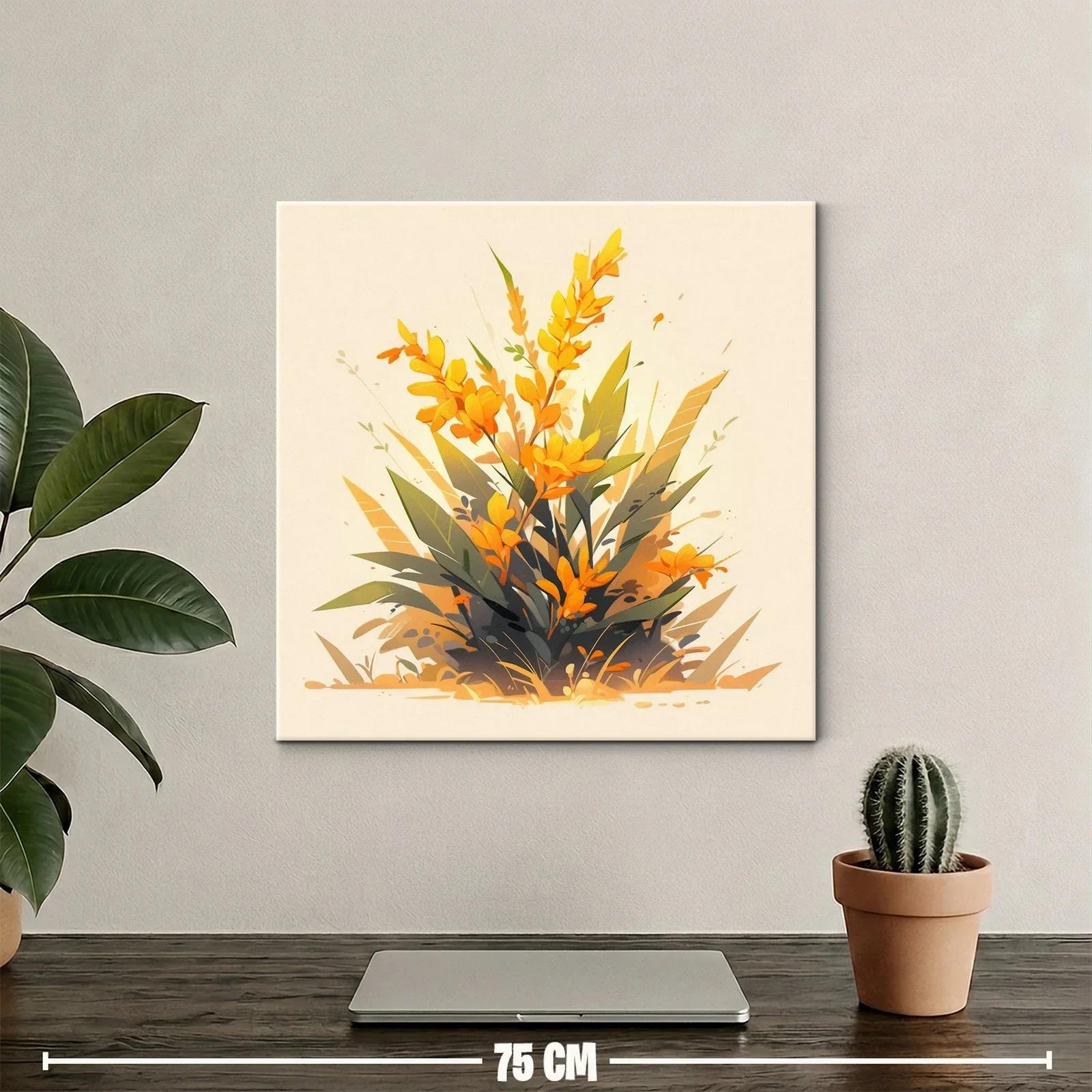 Ramo vibrante de flores naranjas con hojas verdes — miniatura 2