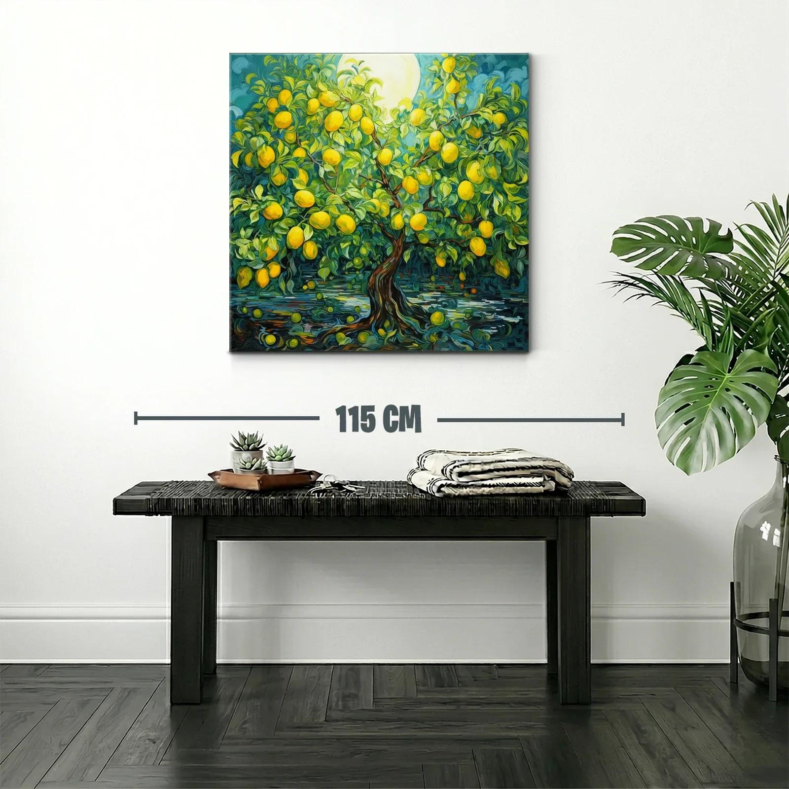 Cuadro árbol frutal con limones amarillos vibrantes — miniatura 2