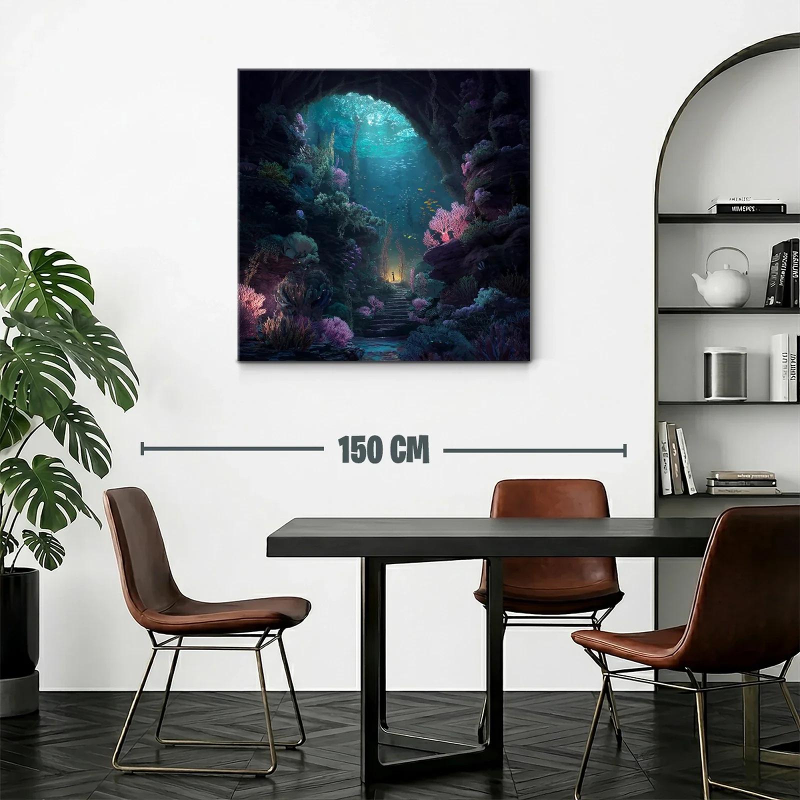 Misteriosa cueva submarina con vibrante vida marina — miniatura 2