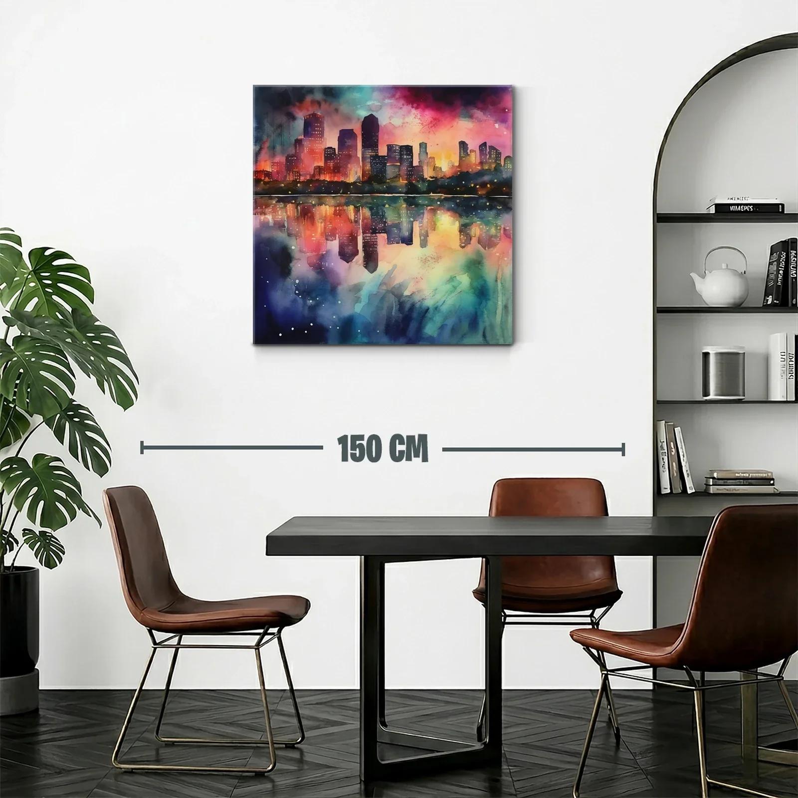 Atardecer urbano con reflejos vibrantes y luz cálida — miniatura 2