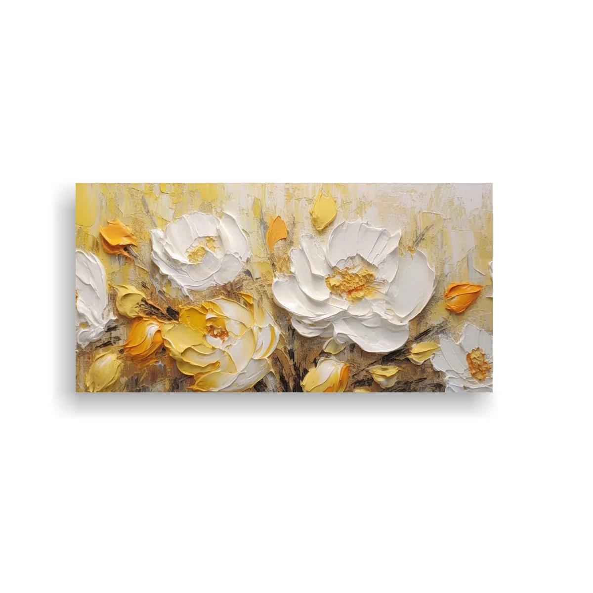 Cuadro rosas blancas con textura en relieve — imagen principal