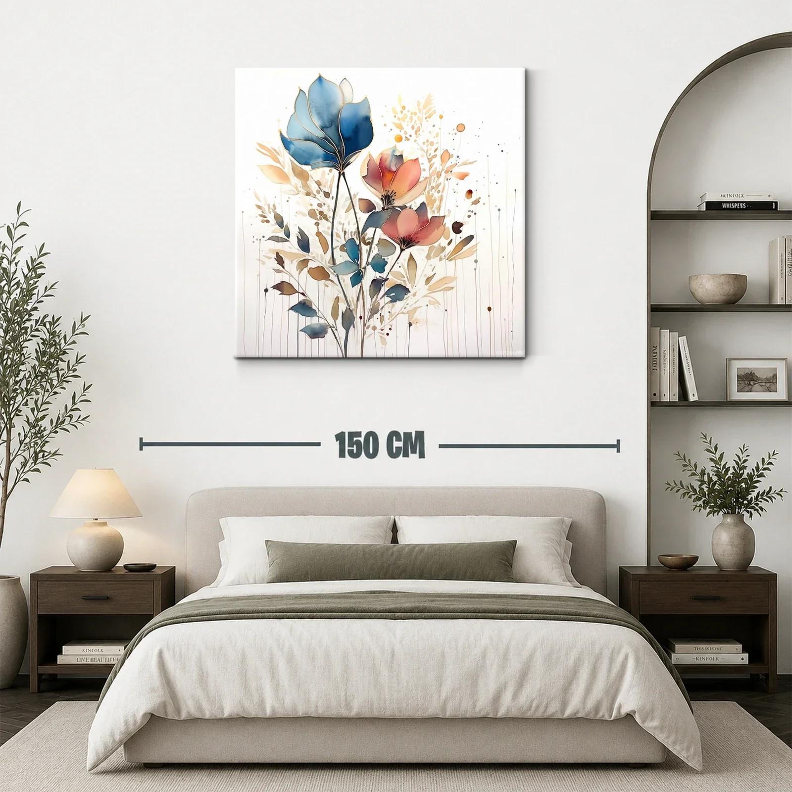 Composición floral en tonos azules y cálidos pastel — miniatura 3
