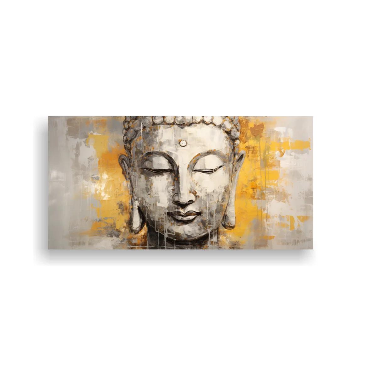 Cuadro Buda con textura pictórica y fondo abstracto
