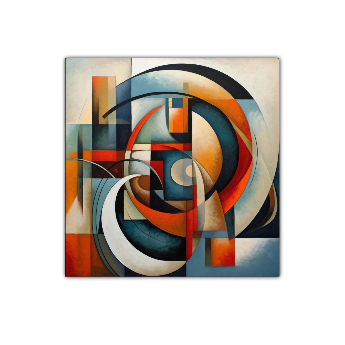 Composición abstracta con formas geométricas y colores cálidos — imagen principal