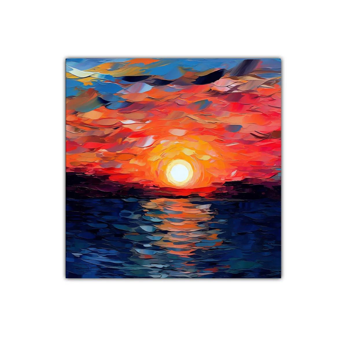 Atardecer vibrante con tonos cálidos y azulados
