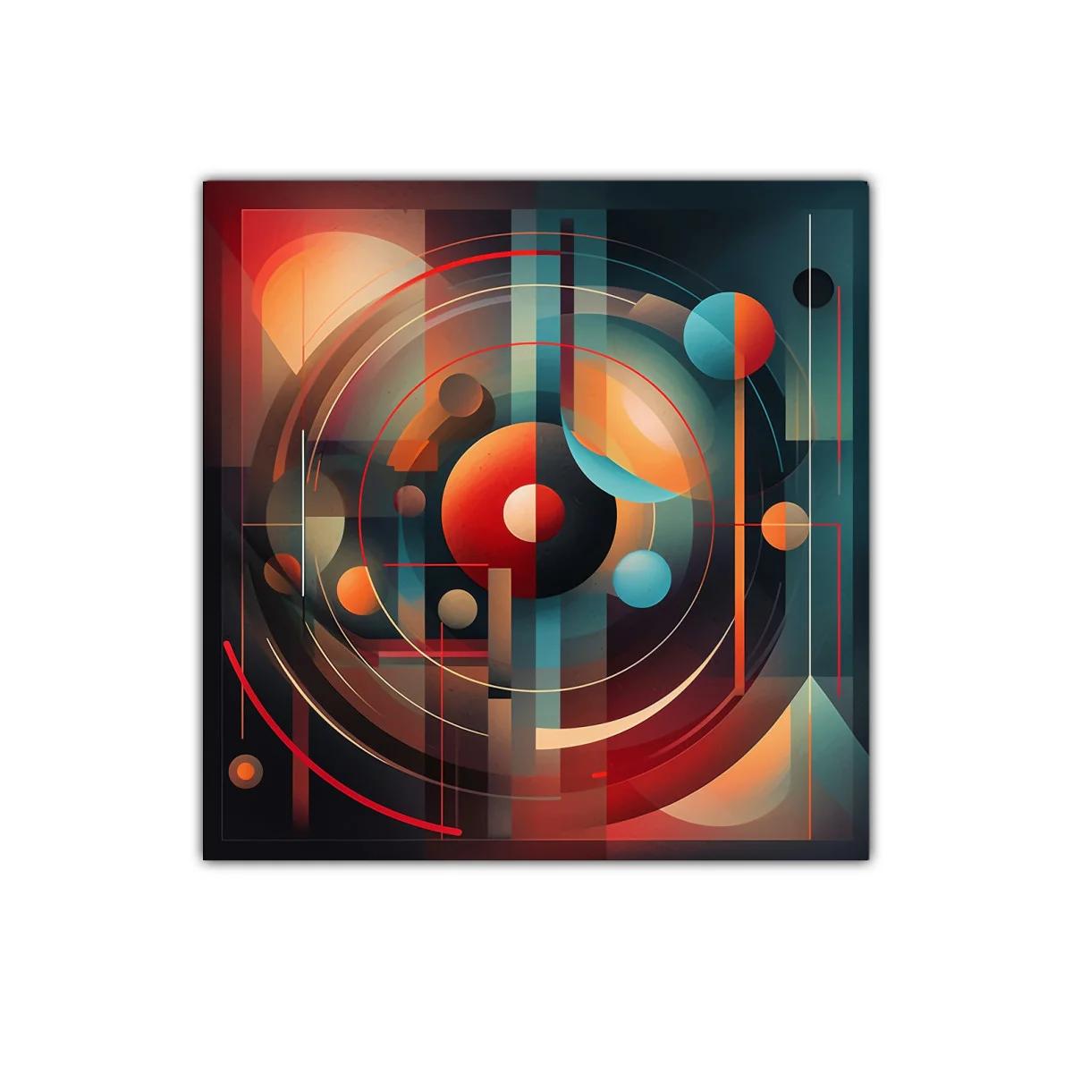 Composición abstracta con círculos y líneas geométricas