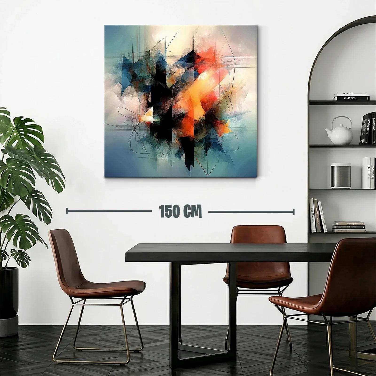 Composición abstracta con tonos cálidos y fríos vibrantes — miniatura 2