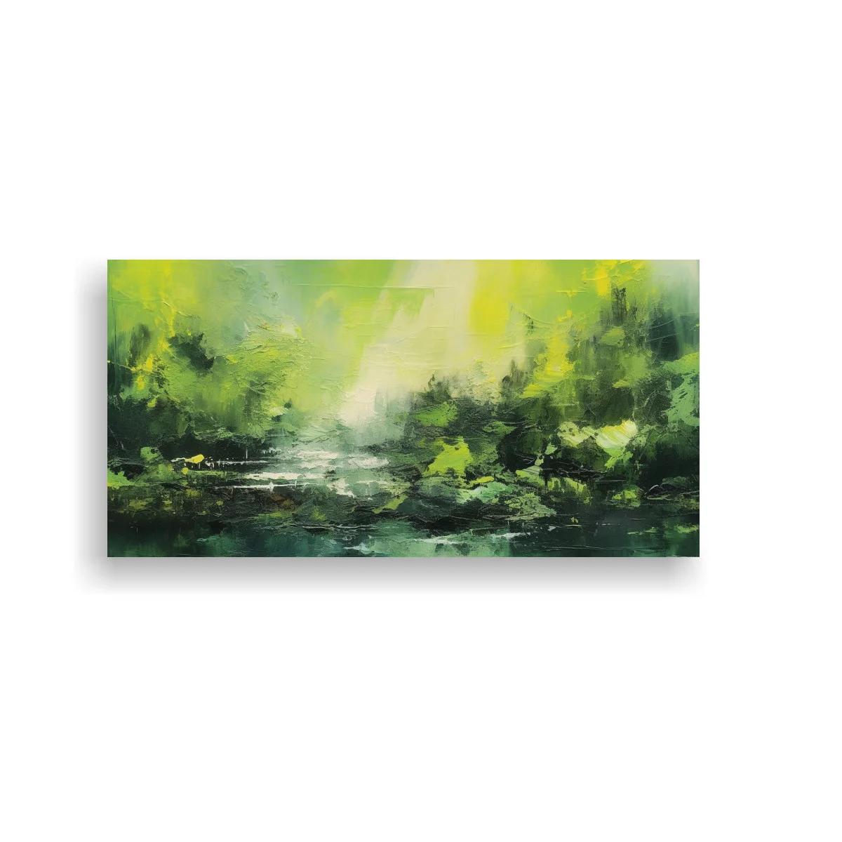 Cuadro paisaje de bosque junto al agua con luz abierta — imagen principal