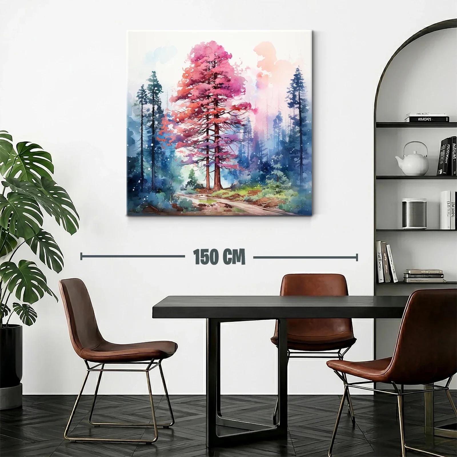Bosque onírico con árboles en tonos rosas y azules — miniatura 2