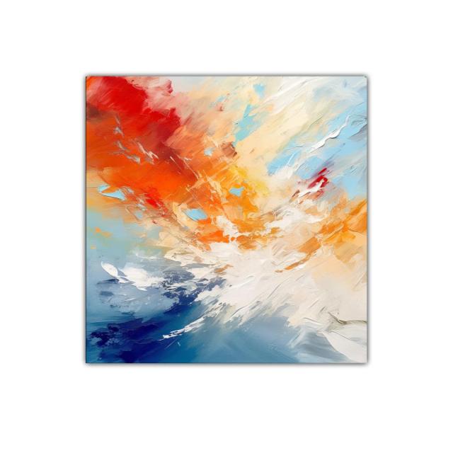 Explosión de color en tonos cálidos y fríos abstracción vibrante