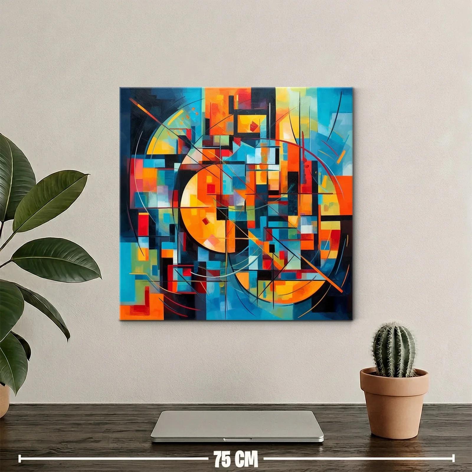 Composición abstracta en vibrantes tonos cálidos y fríos — miniatura 2