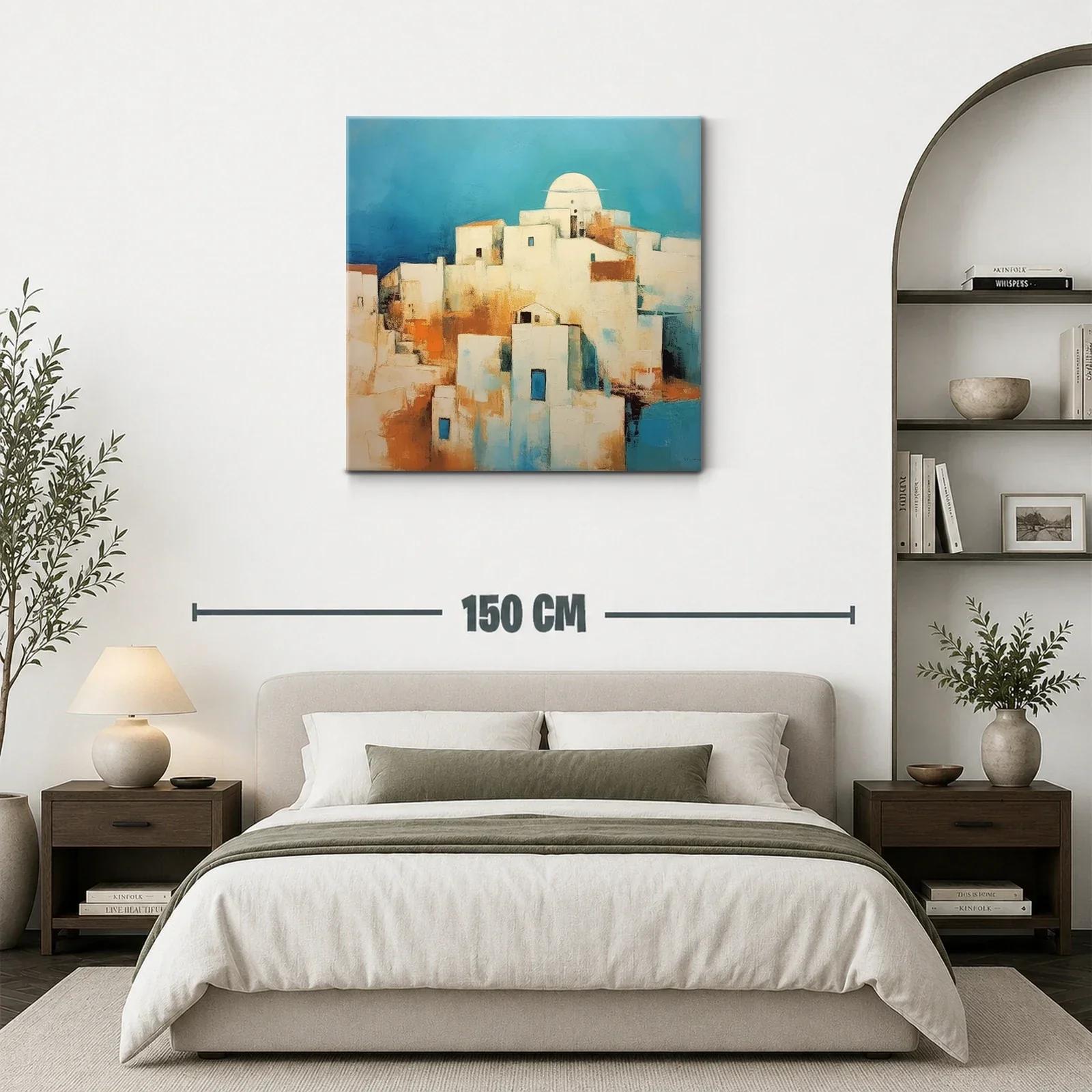 Pueblo Mediterráneo con Dominio del Azul y Tonos Cálidos — miniatura 3