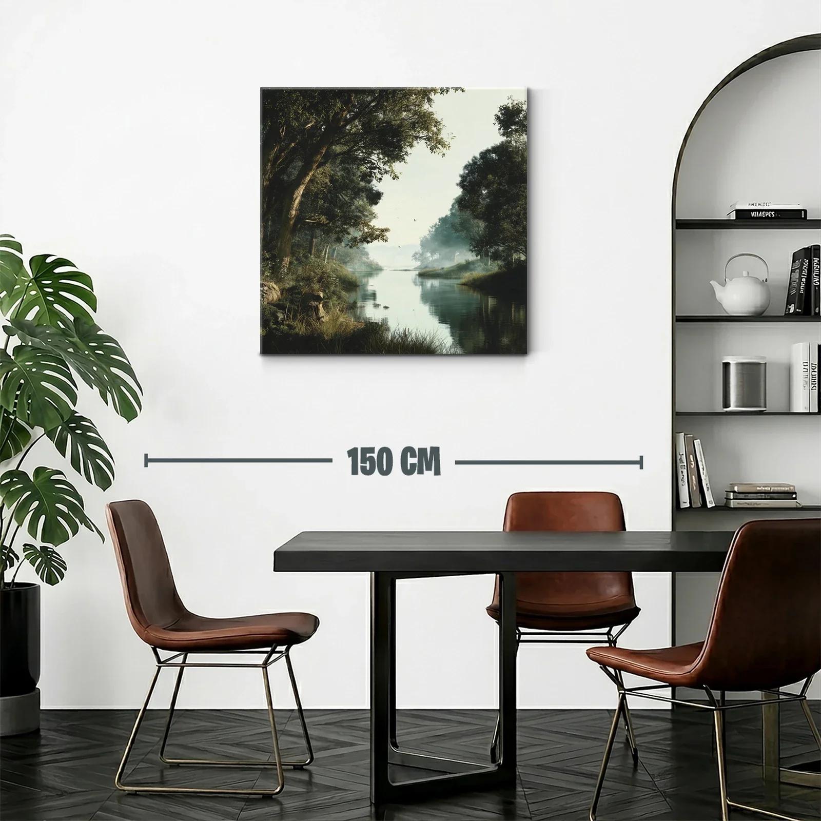 Paisaje sereno con río y árboles frondosos — miniatura 2