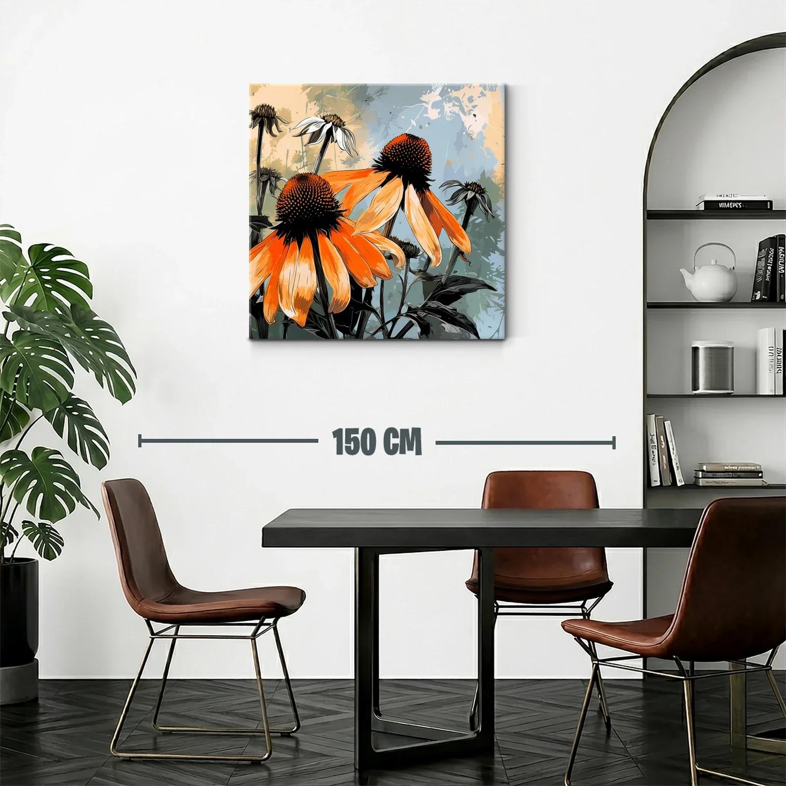 Flores vibrantes con tonos naranja y fondo sereno — miniatura 2