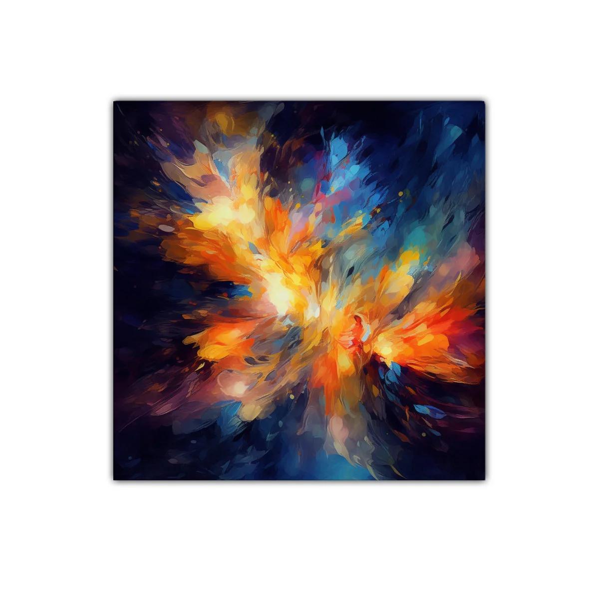 Explosión de color vibrante con tonos cálidos y fríos